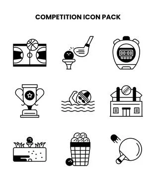 Competition DuoTone Icons Pack Stock Illustration