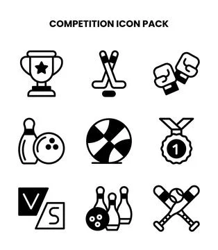 Competition DuoTone Scalable Icons Pack Stock Illustration