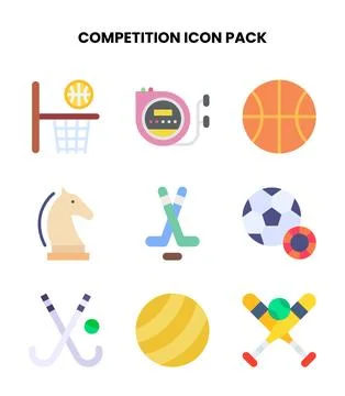 Competition Flat Graphics Icons Pack Illustrazione stock