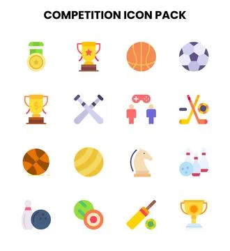 Competition Flat UI Icons Pack Stock Illustration