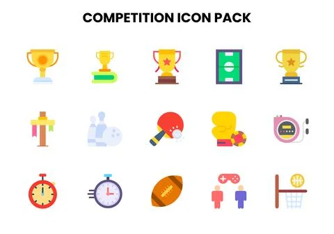 Competition Flat UI Icons Pack Stock Illustration