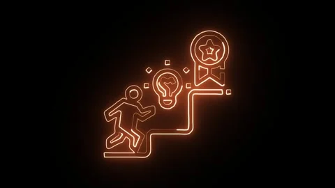 Competition Icon Isolated on Black Background, Neon Contest Line Motion Gra.. Stock-Footage 327666561