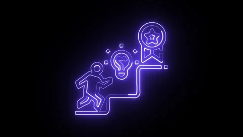 Competition Icon Isolated on Black Background, Neon Contest Line Motion Gra.. Stock Footage 327666580