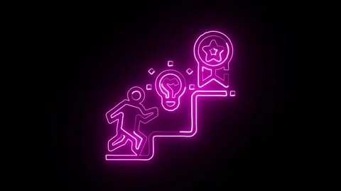 Competition Icon Isolated on Black Background, Neon Contest Line Motion Gra.. Stock-Footage 327666588