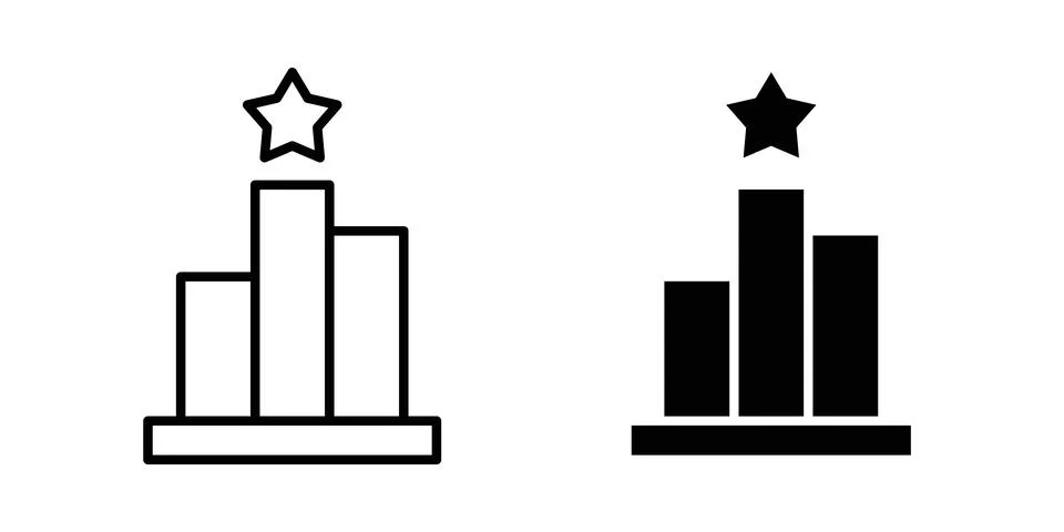 Competition icon solid, line, and editable vector set. Stock Illustration