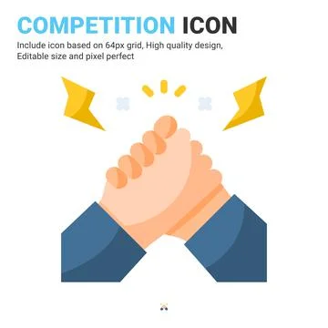 Competition icon vector with flat color style isolated on white background Stock Illustration