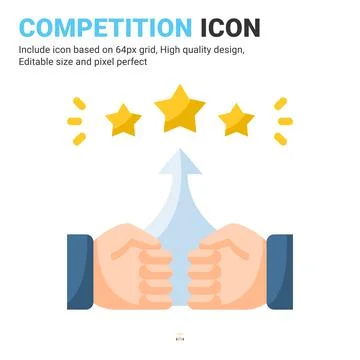Competition icon vector with flat color style isolated on white background Illustrazione stock