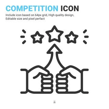 Competition icon vector with outline style isolated on white background 스톡 일러스트