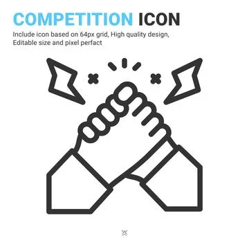 Competition icon vector with outline style isolated on white background Illustrazione stock