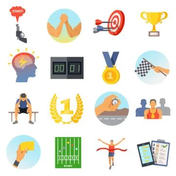 Competition Icons Set 库存插图