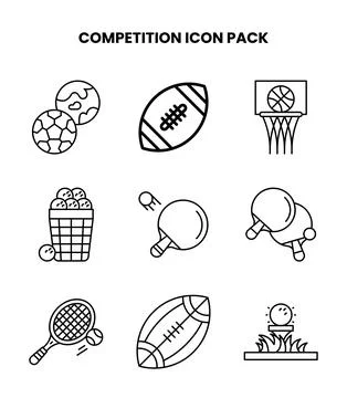 Competition Line Scalable Icons Pack Stock Illustration