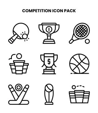 Competition Line Scalable Icons Pack Stock Illustration