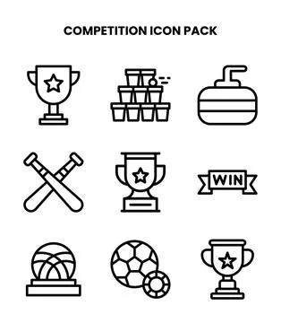 Competition Line Scalable Icons Pack Stock Illustration