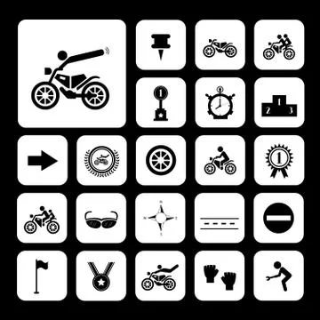 Competition motorcycle symbol Stock Illustration