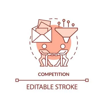 Competition orange concept icon Stock Illustration