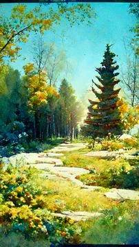 Competition of pine trees To sunlight necessary to sustain 3D illustration 스톡 일러스트