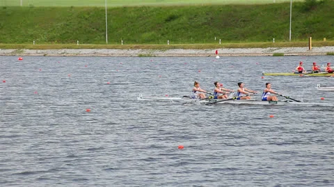Competition in rowing. Stock Footage 24620505