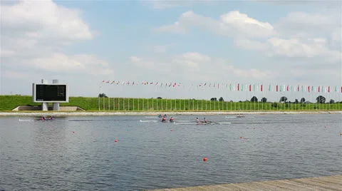 Competition in rowing. Stock Footage 24620513