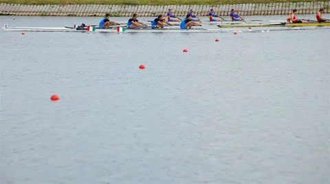 Competition in rowing. Stock Footage 24620569