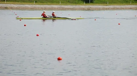 Competition in rowing. Stock Footage 24620608
