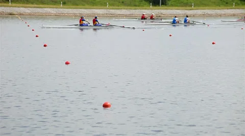 Competition in rowing. Stock Footage 24620610