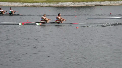 Competition in rowing. Stock Footage 24620654
