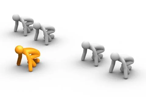 Competition - starting in front of others Illustrazione stock