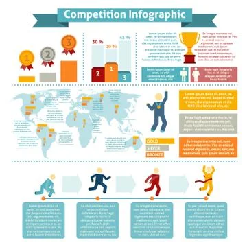 Competition statistic inographics Illustrazione stock