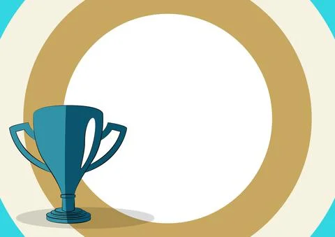 Competition Trophy Drawing With Large Blank Space Background Displaying Winning 스톡 일러스트