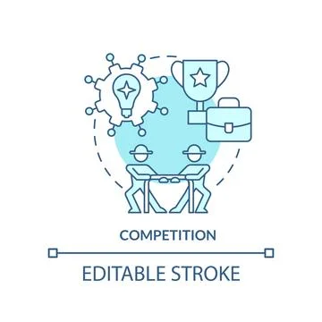 Competition turquoise concept icon Stock Illustration