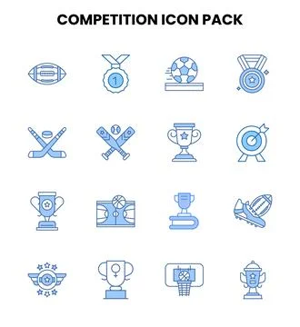 Competition Two Colour Icons Pack Stock Illustration