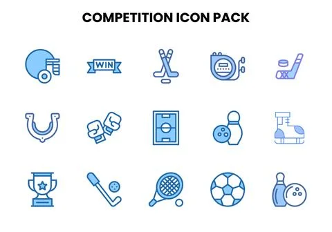 Competition Two Colour Scalable Icons Pack Stock Illustration