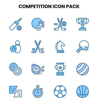 Competition Two Colour UI Icons Pack Stock Illustration