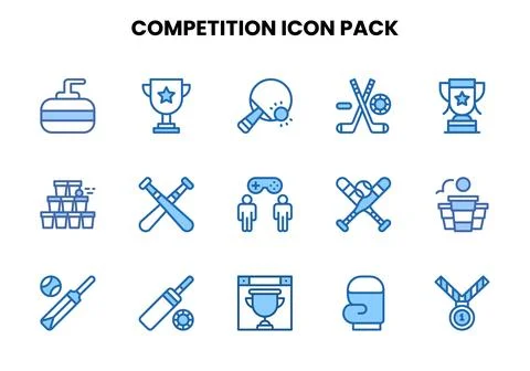 Competition Two Colour UI Icons Pack Stock Illustration