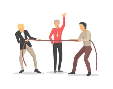 Competition of Two Men on Vector Illustration Stock Illustration