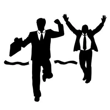 Competition. Winner. Men in suits Stock Illustration