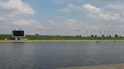 Competitions in rowing. Video stock 45175807