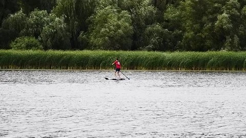 Competitions in SUP surfing Stock Footage 220032442