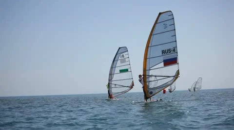 Competitions in windsurfing Stock Footage 10861076