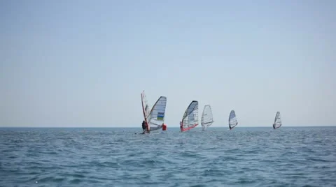 Competitions in windsurfing Stock Footage 10861090