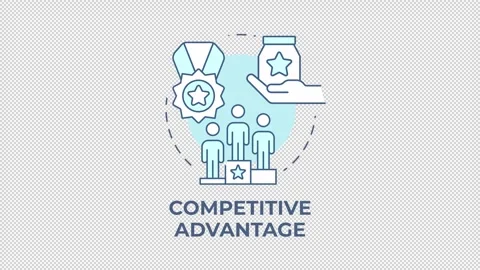 Competitive advantage blue concept icon animation Stock Footage 337935207