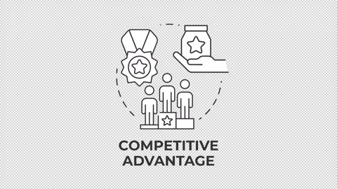 Competitive advantage line concept icon animation Stock Footage 337774086