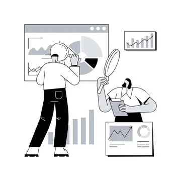 Competitive analysis abstract concept vector illustration. Illustrazione stock