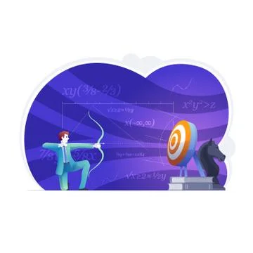 Competitive analysis are realizing with strategic ideas. Stock-Illustration