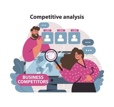 Competitive analysis concept. 스톡 일러스트