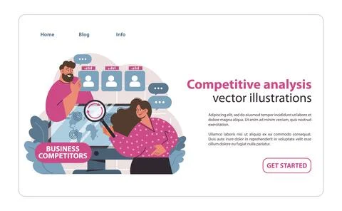Competitive analysis concept. Illustrazione stock