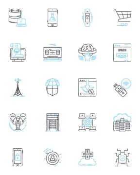 Competitive analysis linear icons set. Benchmarking, Analysis, Research, Oppnts 스톡 일러스트