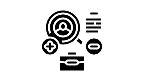 Competitive analysis technical sales engineer glyph icon animation Stock Footage 326147922