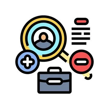 Competitive analysis technical sales engineer color icon vector illustration Stock Illustration