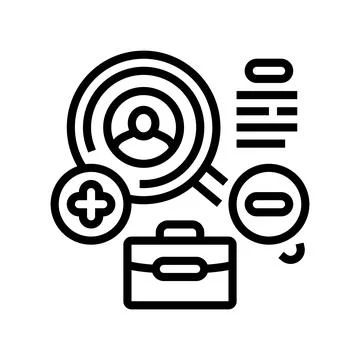 Competitive analysis technical sales engineer line icon vector illustration 스톡 일러스트